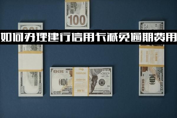 建行信用卡逾期费用减免攻略：如何申请减免违约金、利息及滞纳金