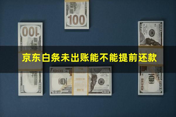 京东白条未出账能不能提前还款