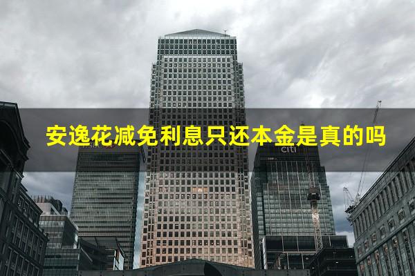 安逸花减免利息只还本金是真的吗