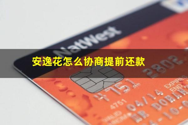 安逸花怎么协商提前还款
