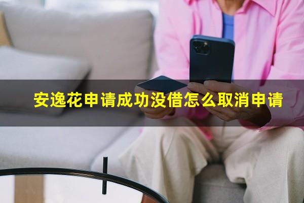 安逸花申请成功没借怎么取消申请