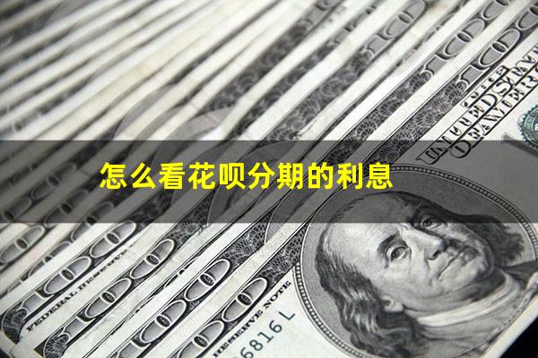 怎么看花呗分期的利息