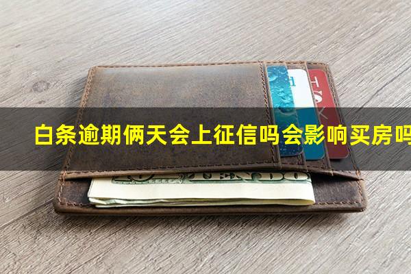 白条逾期俩天会上征信吗会影响买房吗